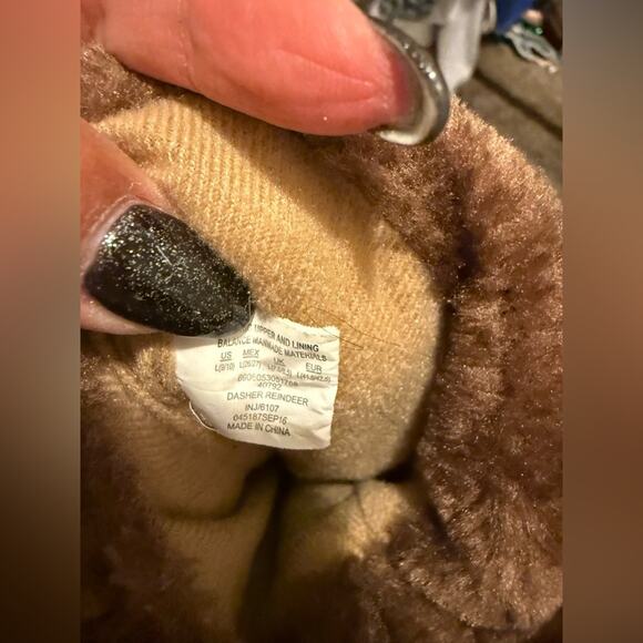 Christmas Xmas reindeer bling sequin slippers - Picture 3 of 3